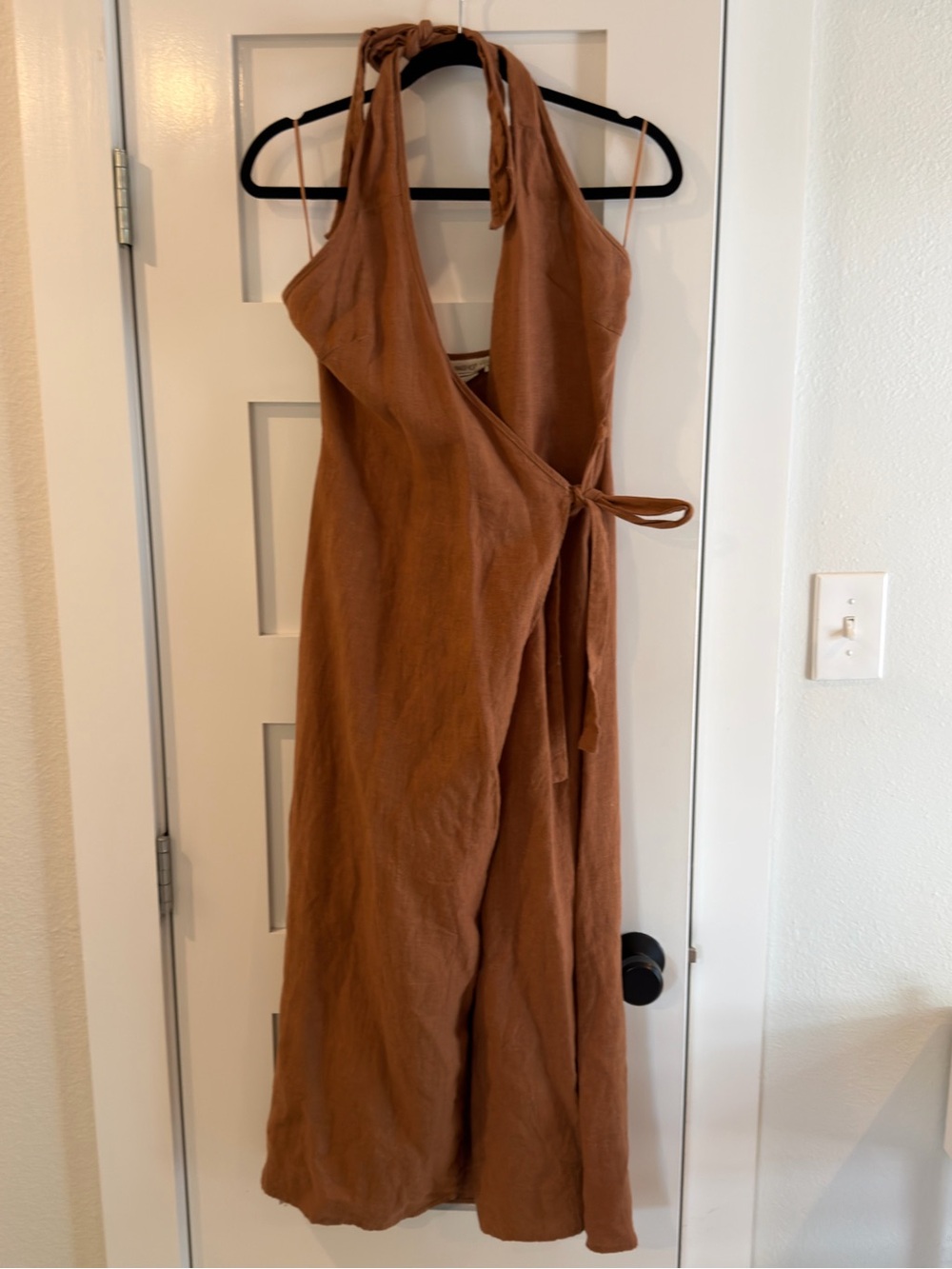 VRG GRL linen wrap dress